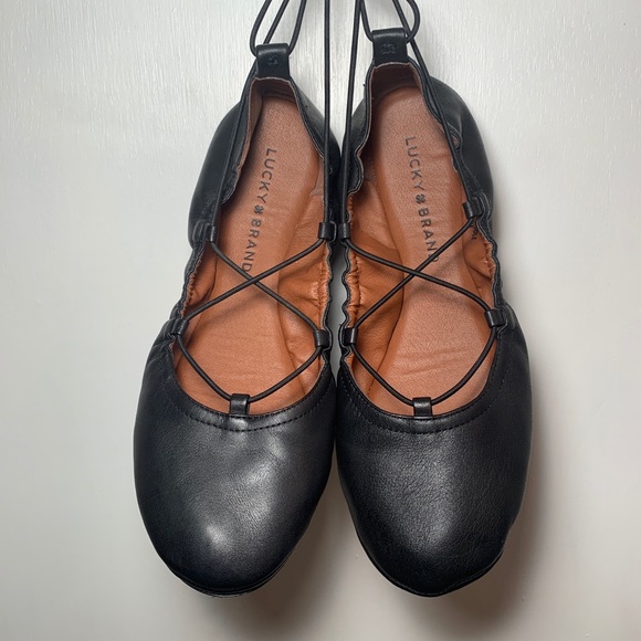 LUCKY BRAND LP-Eaviee Ballerina Flats Blck Leather - Picture 3 of 7
